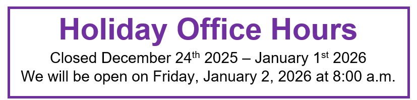 2025 Holiday Hours 2025 Holiday Hours